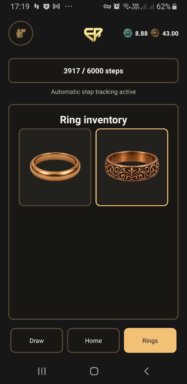 EtheRings Ring inventory screen