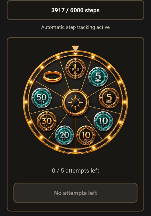 EtheRings Draw screen with the reward wheel
